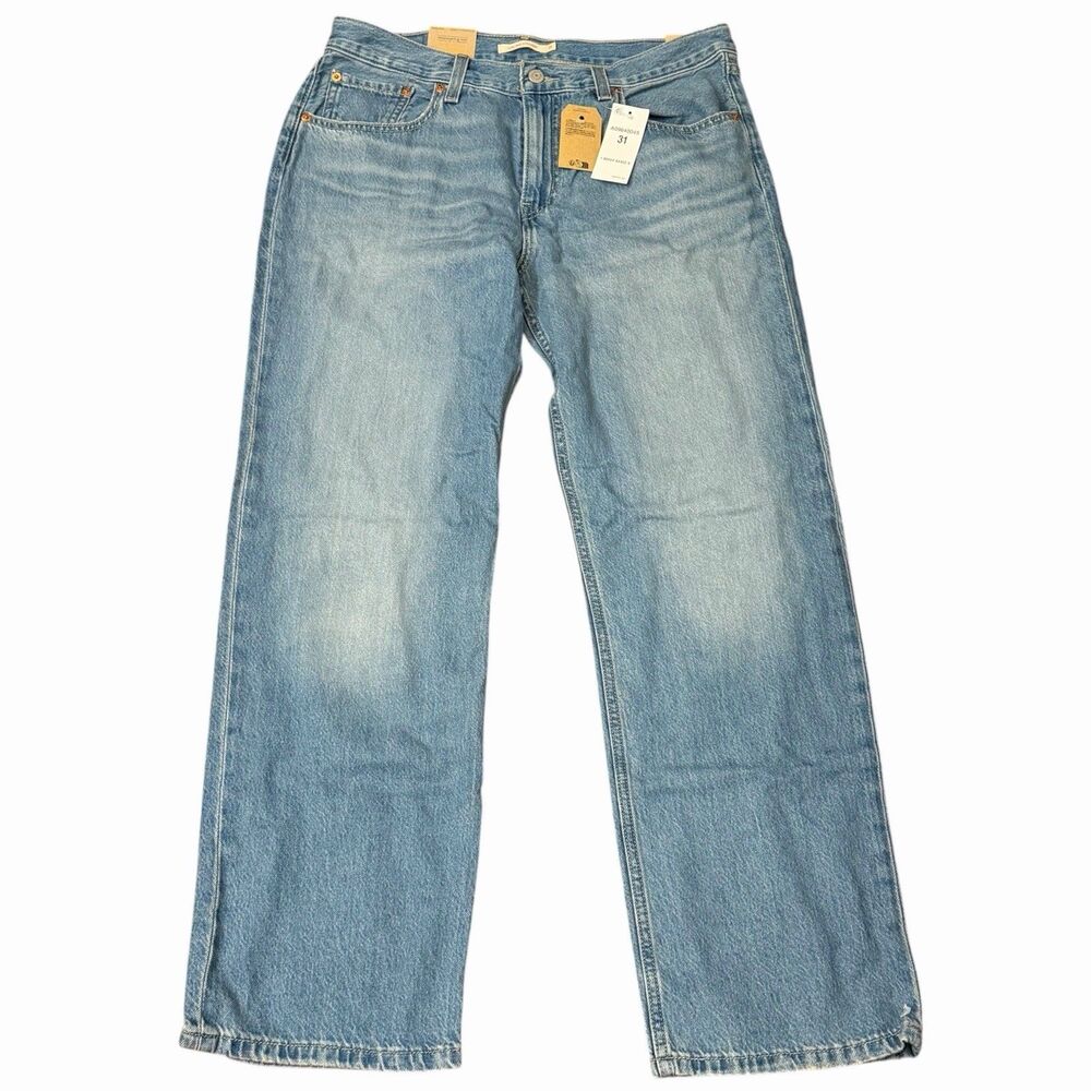 LEVIS Jeans Womens Sz 31 Low Pro Straight Mid Rise Relaxed Blue Denim 31x30” New
